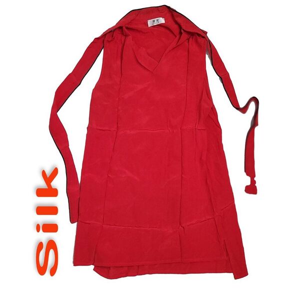 Women's 100% Silk Size M Short Sleeve Top Shirt FLAW SEK455 - Picture 1 of 6